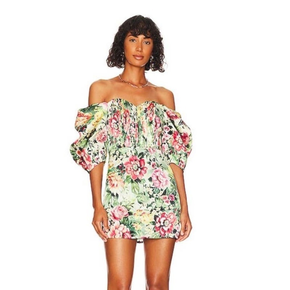 LPA Eden Floral Bustier Mini Dress Size Small